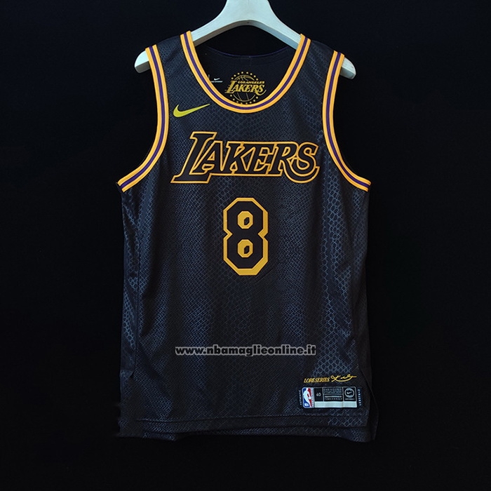 Maglia Los Angeles Lakers Kobe Bryant #8 Black Mamba Autentico Nero